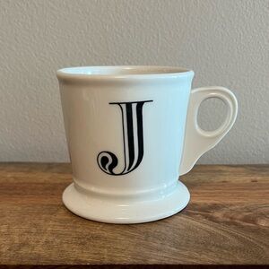 Anthropologie Initial J Alphabet Coffee Tea Mug